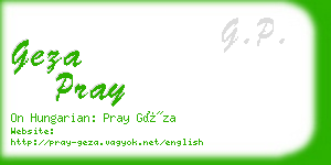 geza pray business card